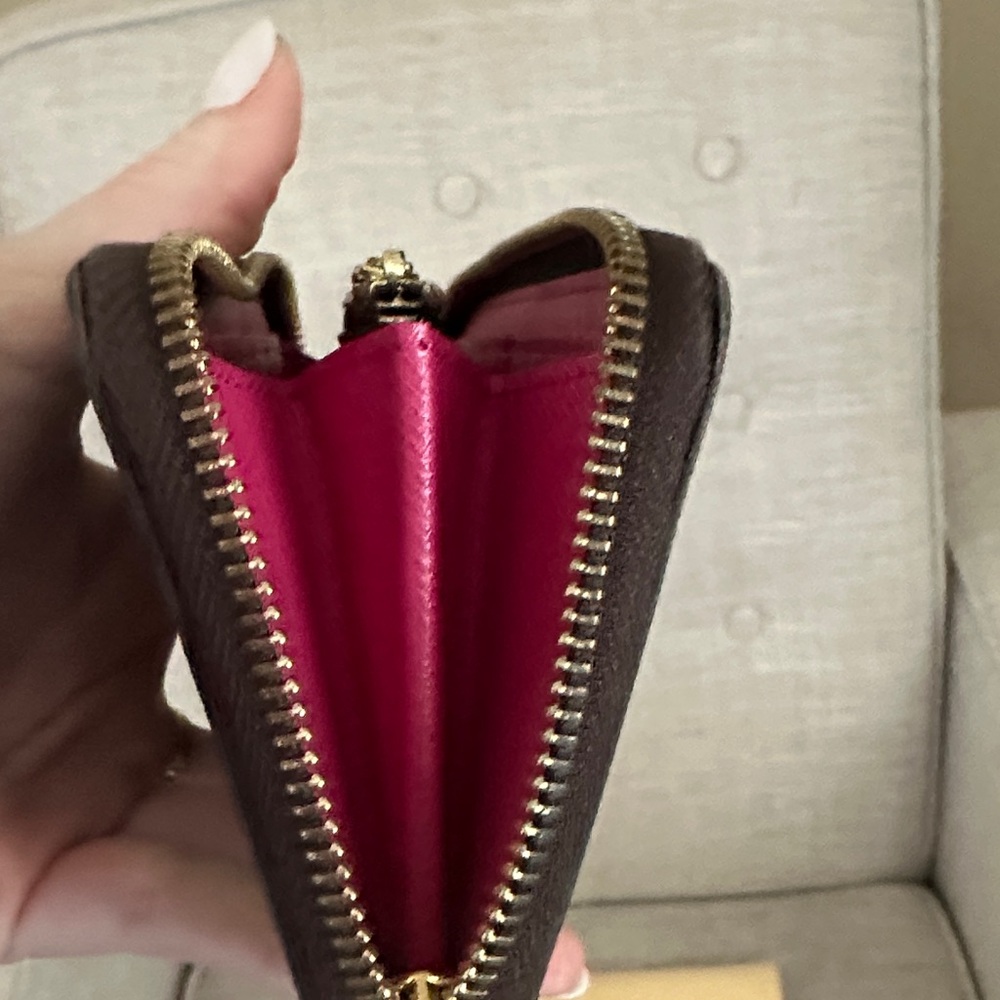 Louis Vuitton Dark Brown Monogram Wallet with Pink Accent - Picture 6 of 7